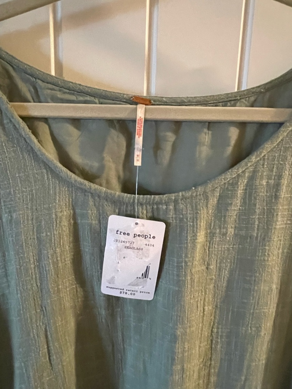 Free People Sage Green Flowy Tiered Tunic - Picture 2 of 5